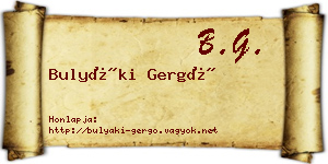 Bulyáki Gergő névjegykártya