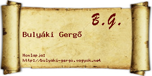 Bulyáki Gergő névjegykártya